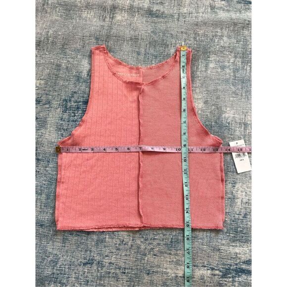 NWT! American Eagle Pink Mixed Knit Crop Top Small - Picture 5 of 7